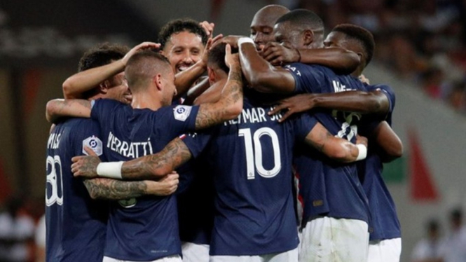 Selebrasi PSG saat menghadapi Toulouse