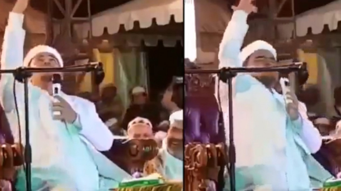 Habib Rizieq Shihab ceramah di depan jamaahnya