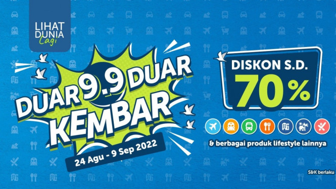 Gunakan promo Traveloka 9.9 dengan penawaran menarik