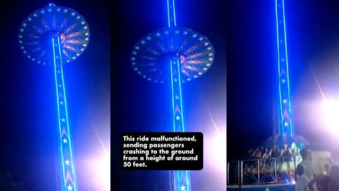 Viral Wahana Permainan Jatuh Puluhan Penumpang Luka-luka 