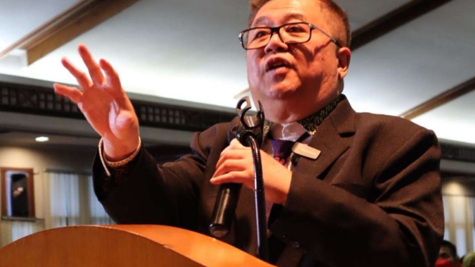Anggota DPR Fraksi PDIP Darmadi Durianto saat sidang doktoral.
