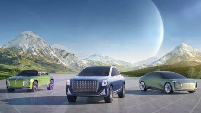 Ilustrasi gambar konsep mobil listrik