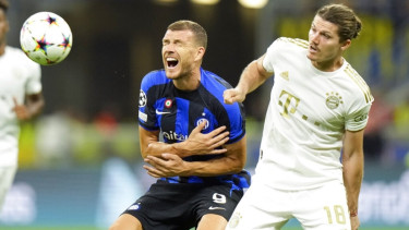 Edin Dzeko saat Inter Milan vs Bayern Munich di Liga Champions