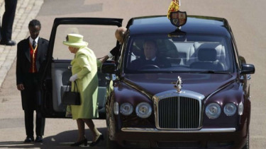 Ratu Elizabeth II saat menghadiri pernikahan Pangeran Harry dan Meghan Markle