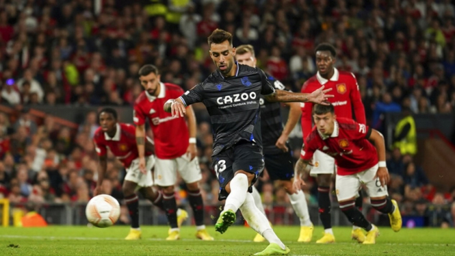 Brais Mendez mencetak gol saat Real Sociedad melawan Manchester United