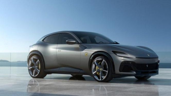 ilustrasi gambar mobil SUV Ferrari bernama Purosangue  