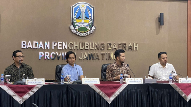 Wakil Gubernur Jawa Timur Emil Elestianto Dardak menyampaikan keterangan pers di Kantor Badan Penghubung Provinsi Jawa Timur, Jakarta, Kamis, 22 September 2022, tentang rencana penyelenggaraan EAROPH ke-28 di Surabaya.