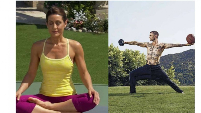 Adam Levine dan instruktur yoganya, Alanna Zabel