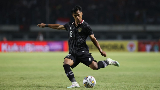 Pratama Arhan dalam laga Indonesia vs Curacao
