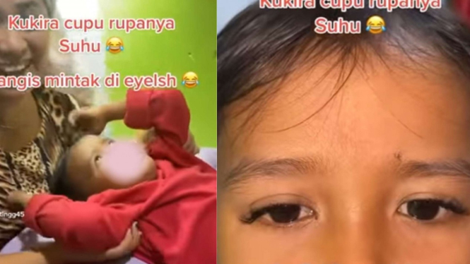 Anak kecil merengek minta dipasangkan eyelash extension