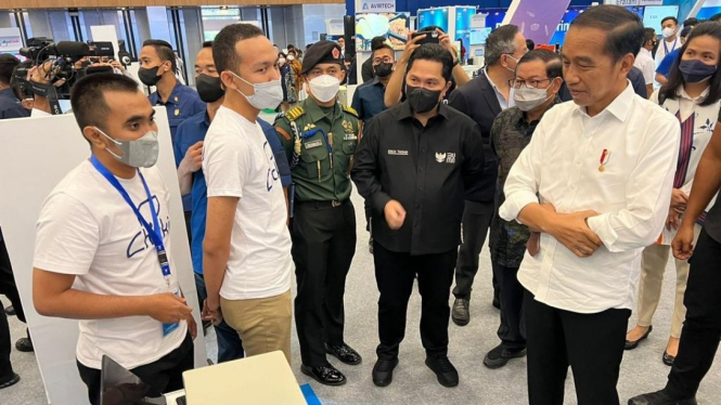 Presiden Joko Widodo usai membuka kegiatan BUMN Start Up Day