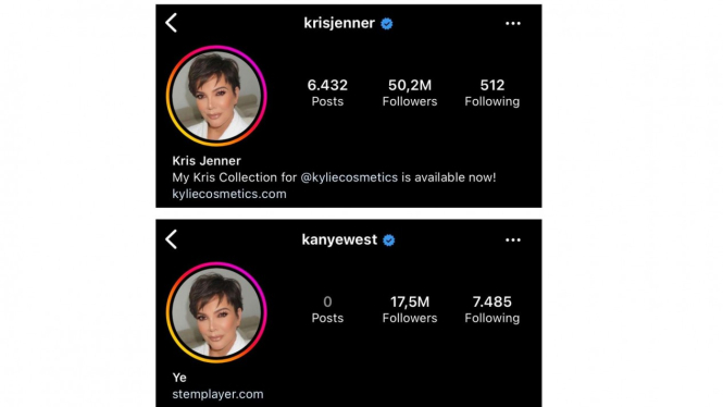Instagram Kris Jenner dan Kanye West