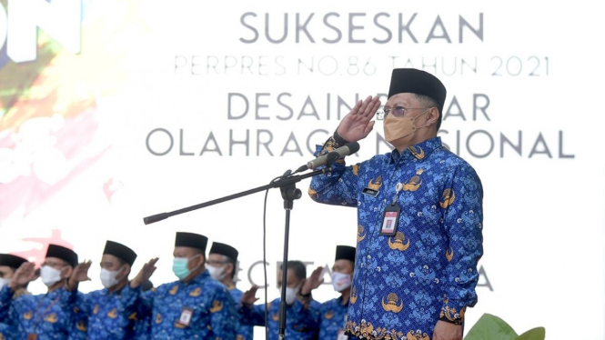 Kemenpora laksanakan Upacara Peringatan Hari Kesaktian Pancasila, Sabtu (1/10).
