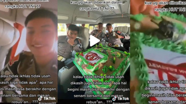 Viral Oknum Polisi Jilat Kue Buat HUT TNI