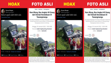 Denny Siregar Sebar Bus Poster Anies Terperosok, Netizen: Hoax