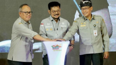 Menteri Pertanian Syahrul Yasin Limpo saat launching program mobil Ngobrol Asyik.