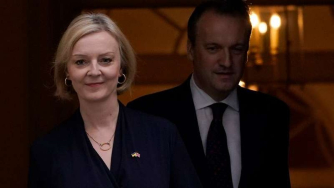 Perdana Menteri Inggris Liz Truss di Downing Street