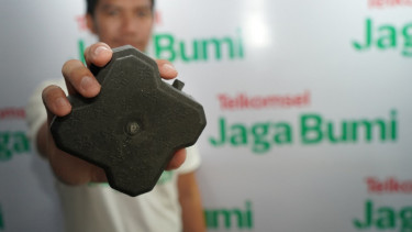 Pavement blocks hasil daur ulang.