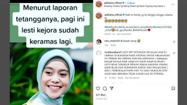 Postingan akun Instagram Aldi Taher soal Lesti Kejora