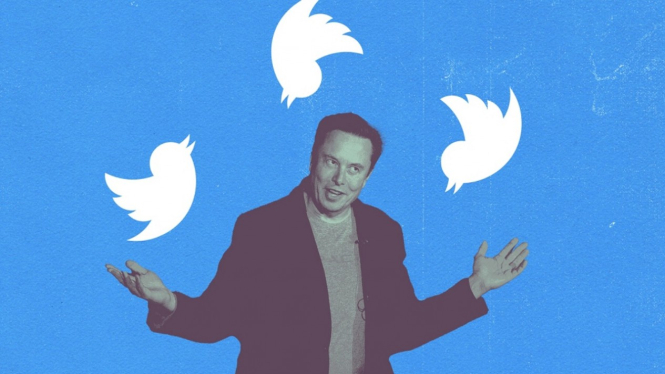 Elok Musk mengakuisisi Twitter. 