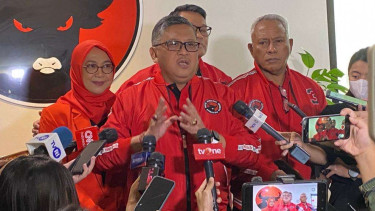 Sekjen PDIP Hasto Kristiyanto di Sekolah Partai PDIP, Lenteng Agung Jakarta Selatan
