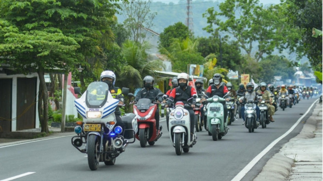 Acara komunitas motor bernama FDR Day di Yogyakarta