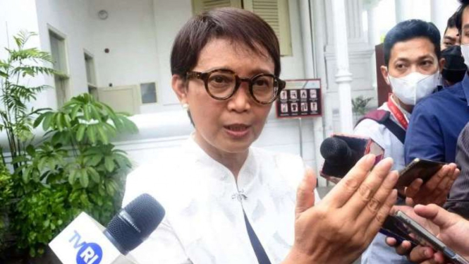 Menteri Luar Negeri Retno Marsudi di Kompleks Istana Kepresidenan, Jakarta, Senin, 31 Oktober 2022.