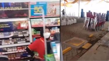 Viral hajatan digelar di depan minimarket
