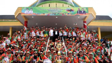 Gubernur Sumatera Utara, Edy Rahmayadi menjadi dalam penutupan Porprov Sumut