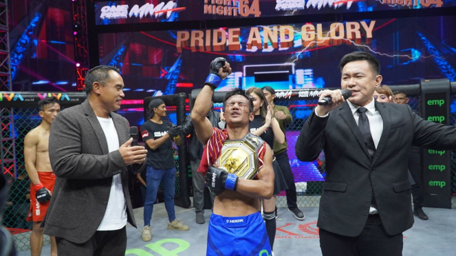 Faizal Lase Jadi Juara Baru One Pride MMA, Ketum KOBI Ardi Bakrie Turut Bangga