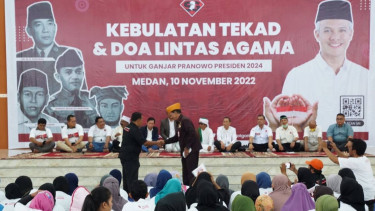 Relawan Sahabat Ganjar dan tokoh lintas agama di Medan, Sumut.