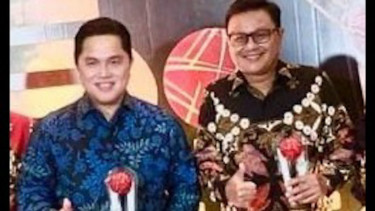 Menteri Erick Thohir dan Direktur MIND ID Dany Amrul.