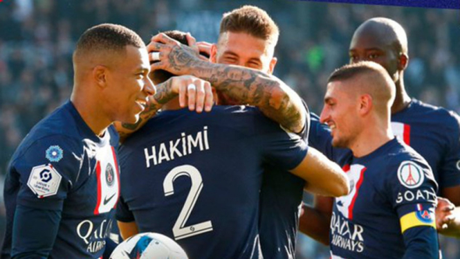 Selebrasi pemain Paris Saint-Germain (PSG)