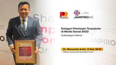 Rektor USU, Muryanto Amin Dinobatkan Sebagai Pemimpin Terpopuler 2022
