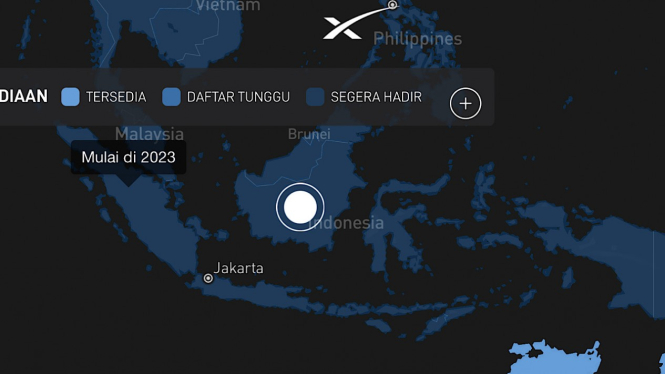 Satelit Starlink beroperasi di Indonesia.