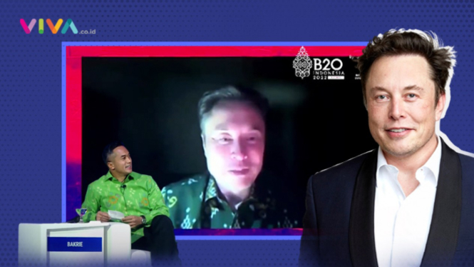 VIVA Infografik: Elon Musk diwawancarai Anindya Bakrie di B20 Summit 2022.