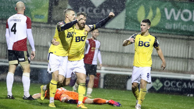 Selebrasi pemain Oxford United