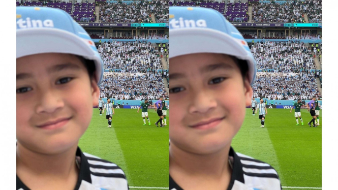 Rafathar foto bareng Messi di Piala Dunia 2022 Qatar