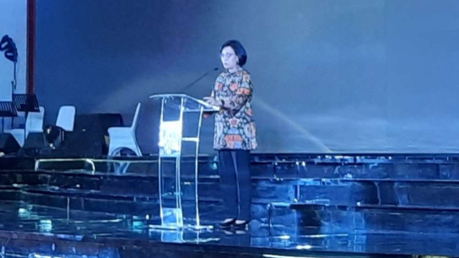 Menteri Keuangan Sri Mulyani Indrawati di Anugerah Reksa Bandha.