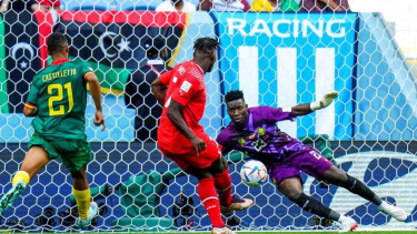 Andre Onana saat Kamerun melawan Swiss di Piala Dunia 2022