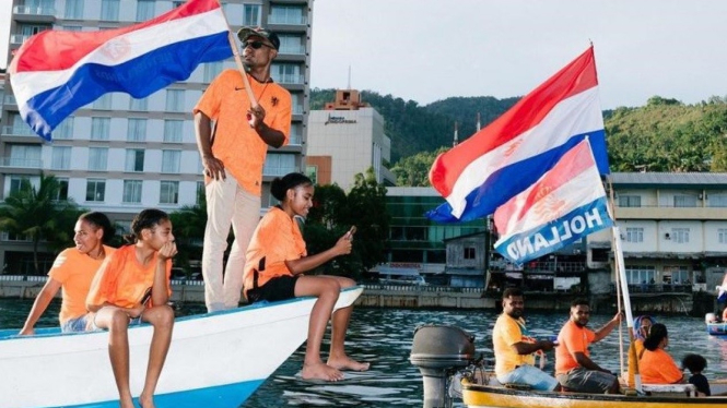 Warga Jayapura berikan dukungan untuk Timnas Belanda