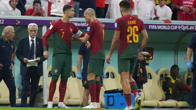 Cristiano Ronaldo saat Portugal melawan Swiss