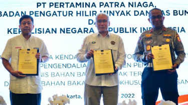 BPH Migas bersama Korlantas dan Pertamina tandatangani kerjasama