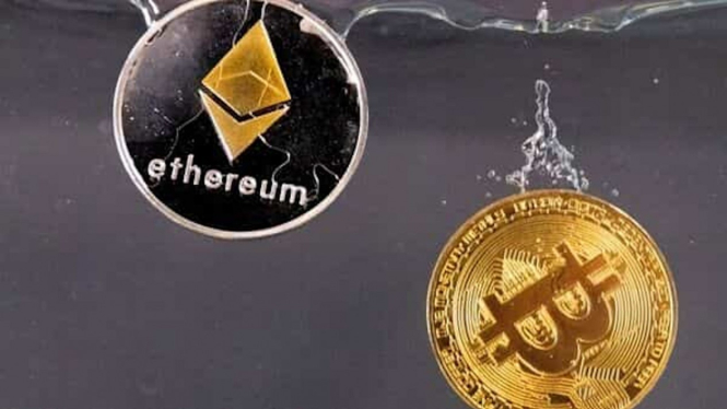 Mata uang kripto seperti Bitcoin atau Ethereum.