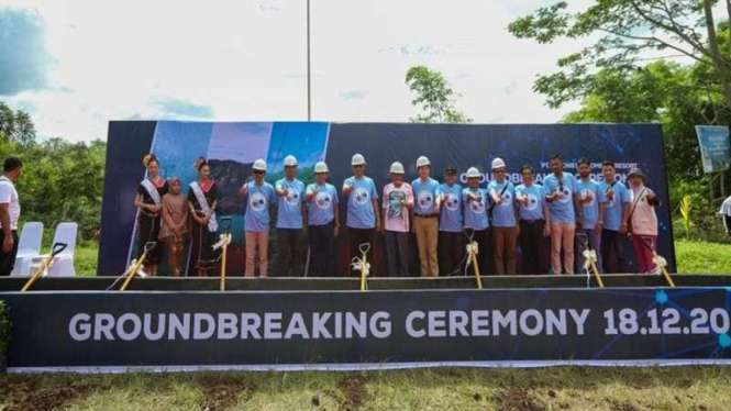Groundbreaking ceremony kereta gantung taman hutan Rinjani