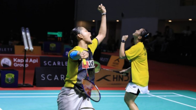 Juara ganda taruna putri Seleknas PBSI, Maulida Aprilia Putri/Meisa Rizka Fitria