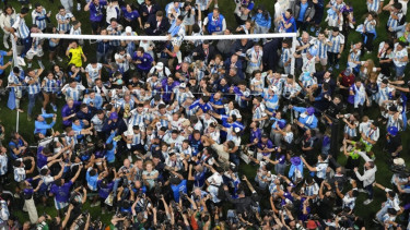 Pesta juara Timnas Argentina