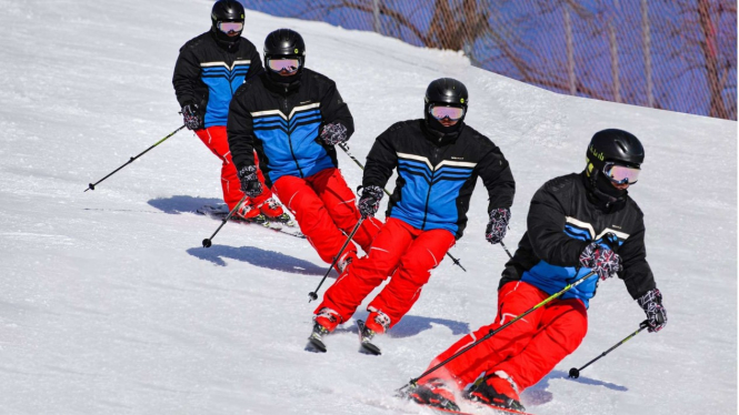 Ilustrasi pemain ski