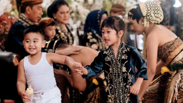 Tingkah lucu Nahyan saat momen pernikahan Kaesang-Erina Gudono