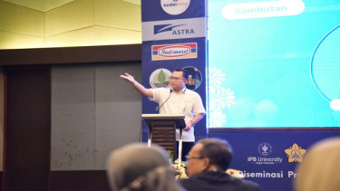 Rektor IPB University Prof Arif Satria di IICC Bogor, Jawa Barat